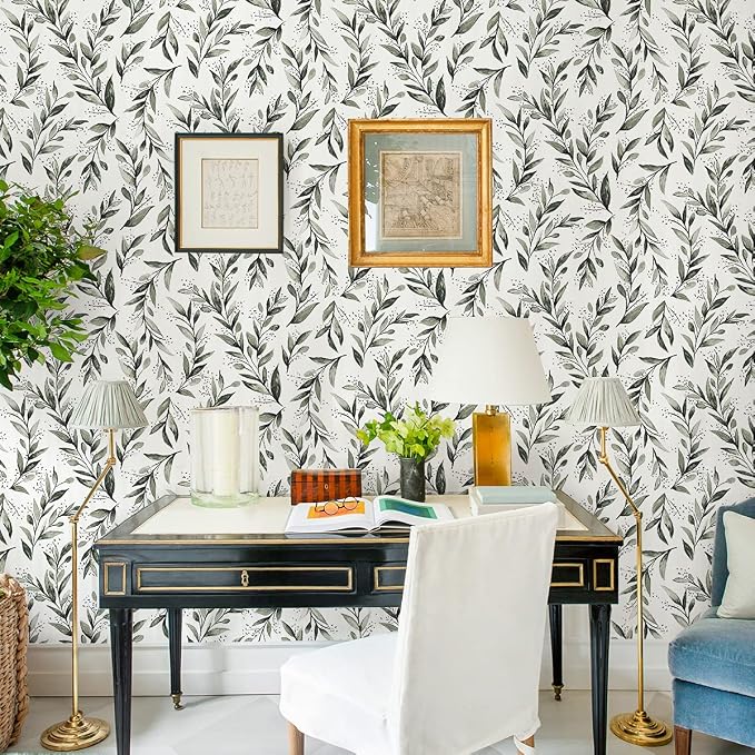 Livebor Olive Leaf Wallpaper Peel and Stick Leaf Contact Paper 17.7inch x
