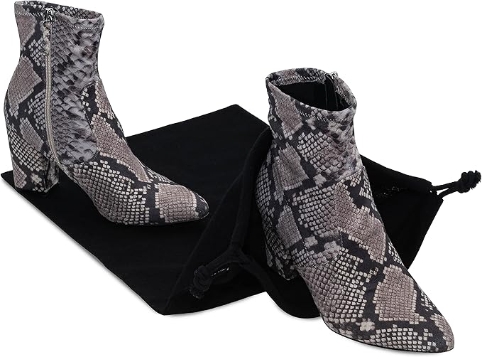ZENPAC Cloth Bags, Black Duster Flannel Boot Storage with Drawstring Closure, Washable Breathable Cotton Fabric for Shoe, Luggage, 12.5x20.5, 2 Pack