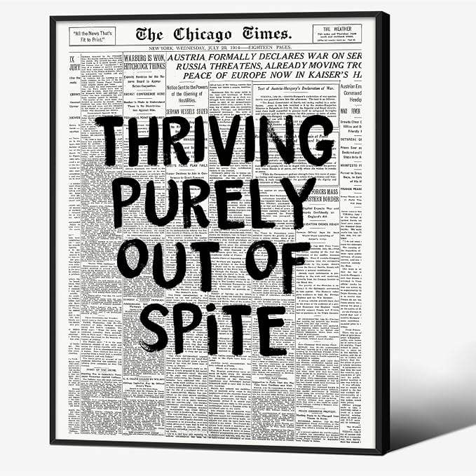 Black And White Newspaper Poster Fashion Fun Motivational Quote Wall Art