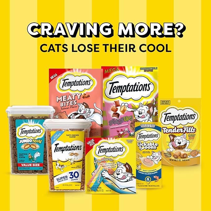 Temptations Classic Crunchy and Soft Cat Treats, Seafood Medley Flavor, 16 oz. Tub