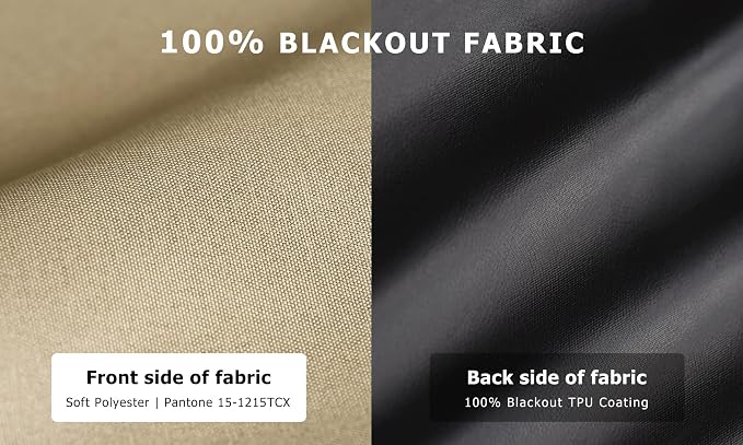 LazBlinds 100% Blackout Door Curtain, No Tools No Drill Cordless Blinds