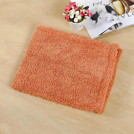 Pet Blankets for Couch Sofa Bed Dog Blankets Reversible Cat Blanket Soft Furniture Protector Cover for Small Medium Large Dogs Cats, Orange, 16 x 24 inches