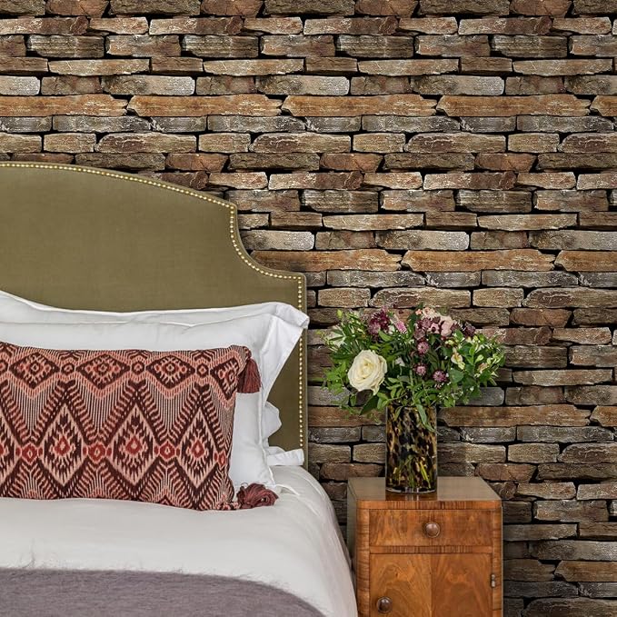 COMSTICKC 3D Faux Stone Wall Panel Peel and Stick Wall Sticker, Ultra-Light