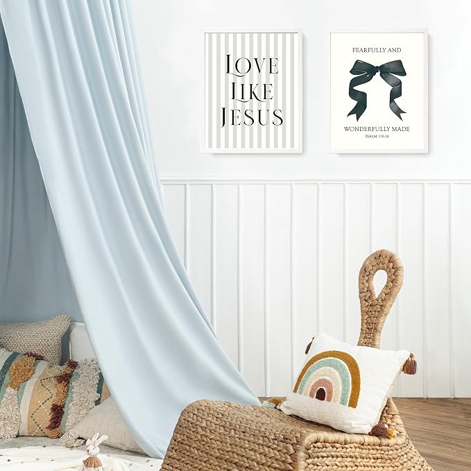 LARTSFRO Coquette Black Bow Jesus Wall Art Decor Posters, Inspirational Bible