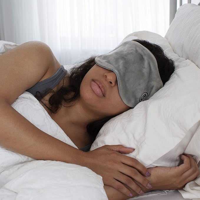 BARMY Weighted Sleep Mask for Women and Men (0.8lb/13oz) Weighted Eye Mask for Sleeping, Eye Cover Blocks Light Helps Relaxation and Night Sleep, Comfortable Blackout Sleeping Mask, Gray