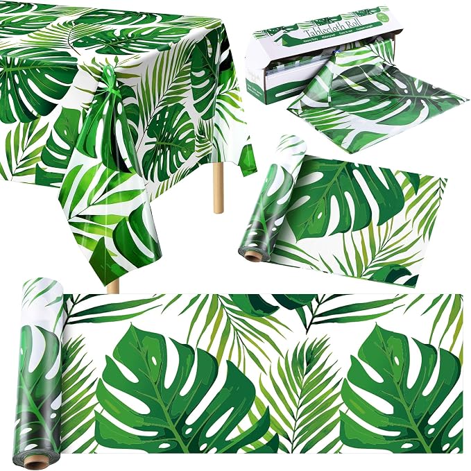 Kochorie 100 Ft x 54 Inch Palm Leaves Tablecloth Roll