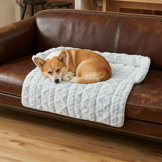 Dream Cloud Pet Sofa Bed for Couch, 2026 Upgraded Plush Washable Waterproof Non-Slip Pet Mat, Cozy Furniture Protector for Small Medium Dogs & Cats (Blue)