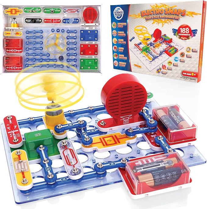 Science Kidz Electronics Kit - 188 Science Experiments Set for Kids | Age 5-10 Years Old - Electric Circuits Experiment Set - Educational STEM Toys