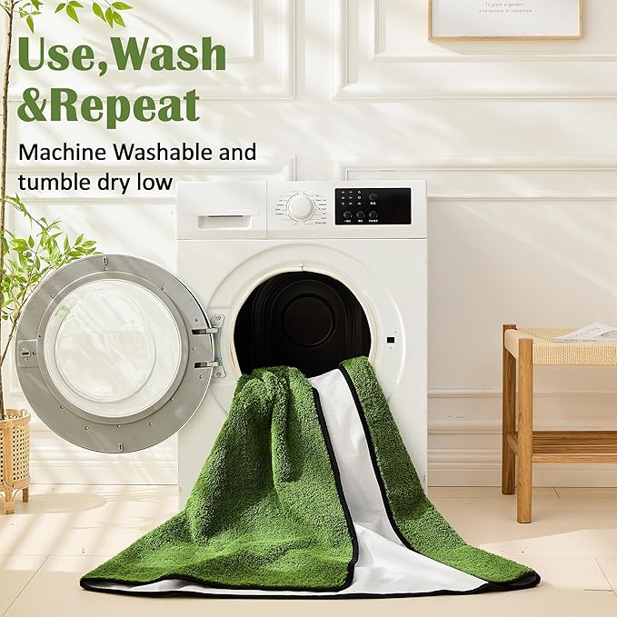 Qeils Reusable Dog Pee Pads, 2 Pack Super Absorbent & Leakproof Washable Puppy Pads with Soft Green Top Layer, for Potty Training, Crates, Couch, Car Seats & Pet Beds, 18"x 30"