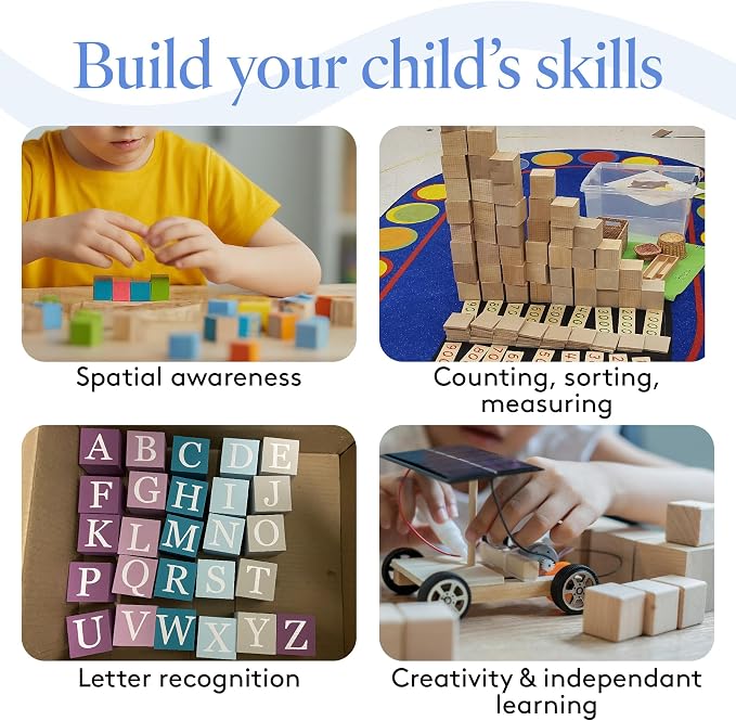 DIY Wooden Cubes 1/4-inch, Pack of 100 Small Blank Wooden Blocks, Unfinished Wood Blocks for Crafts, STEM, Dice, and Building Blocks for Stacking, by Woodpeckers