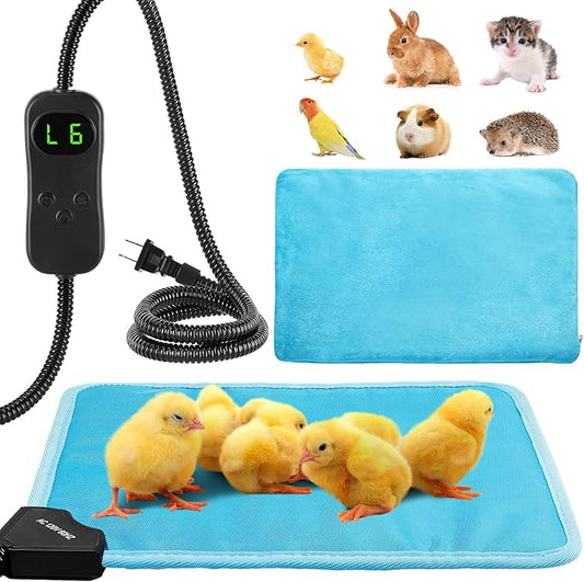 ANPHSIN Pet Heating Pad for Small Animal - Fire Retardant Heated Pad with Overload Protection Anti Chew Cord for Puppy Kittens Chicks Rabbits Ferrets Hedgehogs Outdoor Indoor 9''x12''