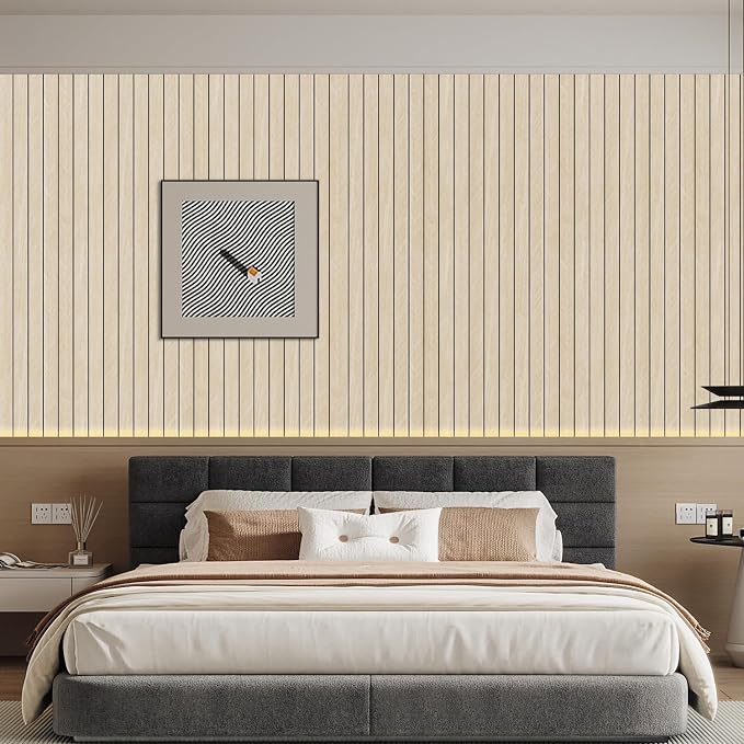 Arthome Peel and Stick Slat Wall Panels 15.7 "x120, Self-Adhesive PVC Wood