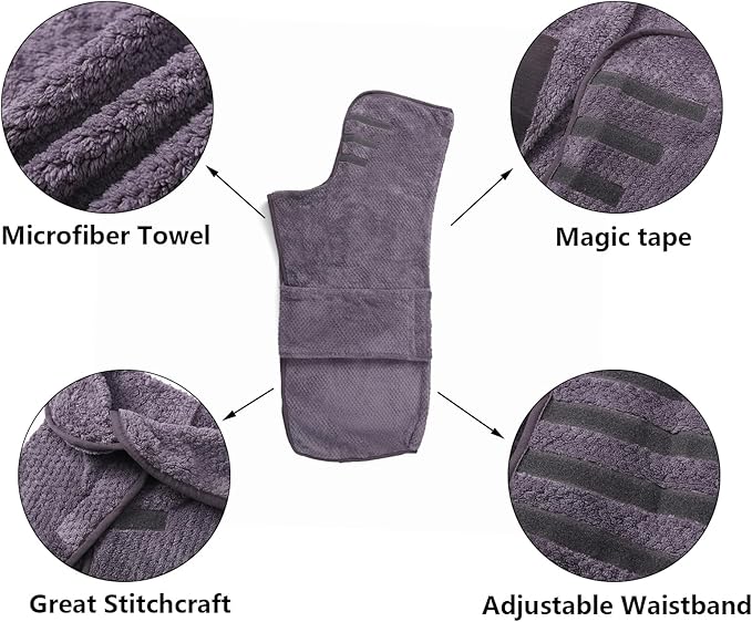 Geyecete Pineapple Grid Fast Drying Super Absorbent Dog Cat Bath Robe Towel - Gray - XXL