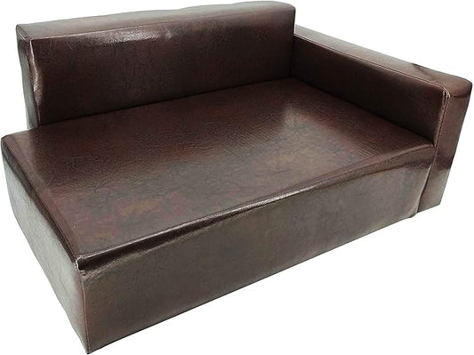 FixtureDisplays Dog Sofa Bed Brown Synthetic Leather Recliner Lounge Chair Couch Seat 30x20x13-27x16 Great for Smaller Dogs Parts Nested. Peel Black Liners to find Smaller Parts. 10058-NPF