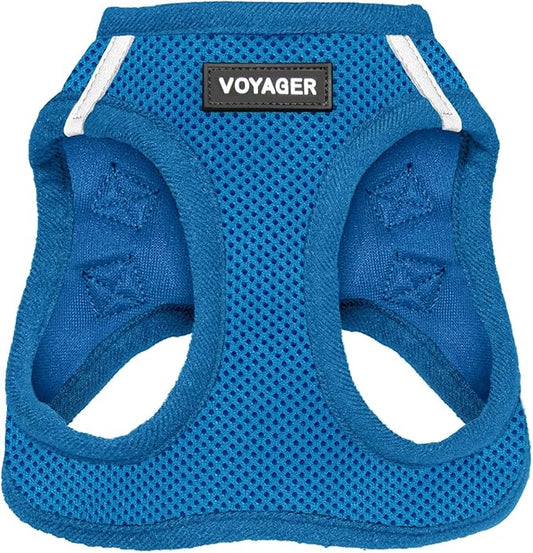 Best Pet Supplies Voyager Step-in Air Harness - All Weather Mesh, Reflective, No Pull Harness for Dogs, Cats - Secure with Hook & Loop Fastener, Buckle, Double D-Rings - Royal Blue, XL