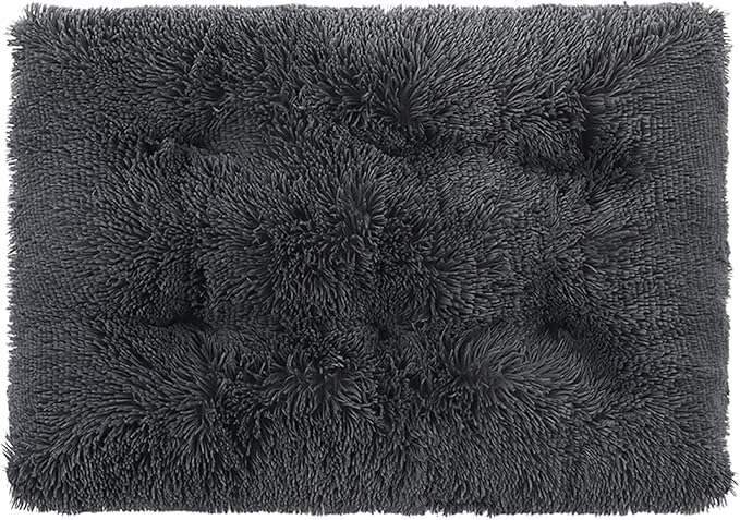 Dog Crate Mat, Dog Bed for Large Dogs, Comfy Fluffy Kennel Pad Anti-Slip for Dog beds & Furniture, Quilted Dog Bed for Pets for Medium/Small Dogs Cats (Color : Gray 1, Size : 25x18)