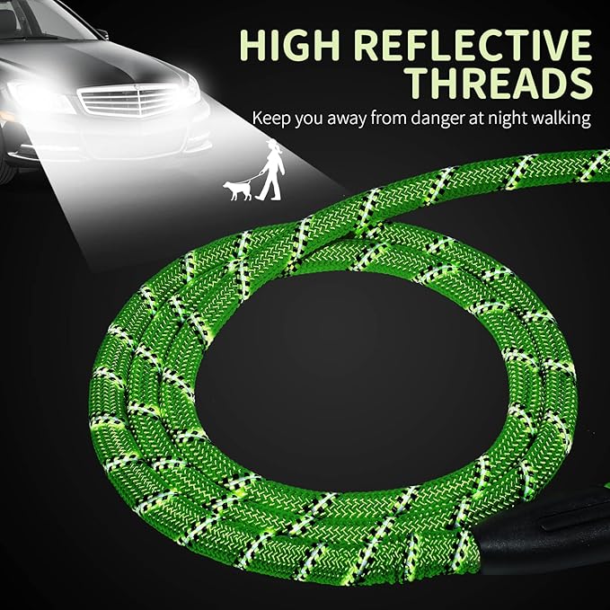 Long Dog Leash for Training 30Ft-Reflective Nylon Rope with Swivel Hook-Recall Agility Lead for Large Small Medium Dogs Outside Walking Hiking-Green