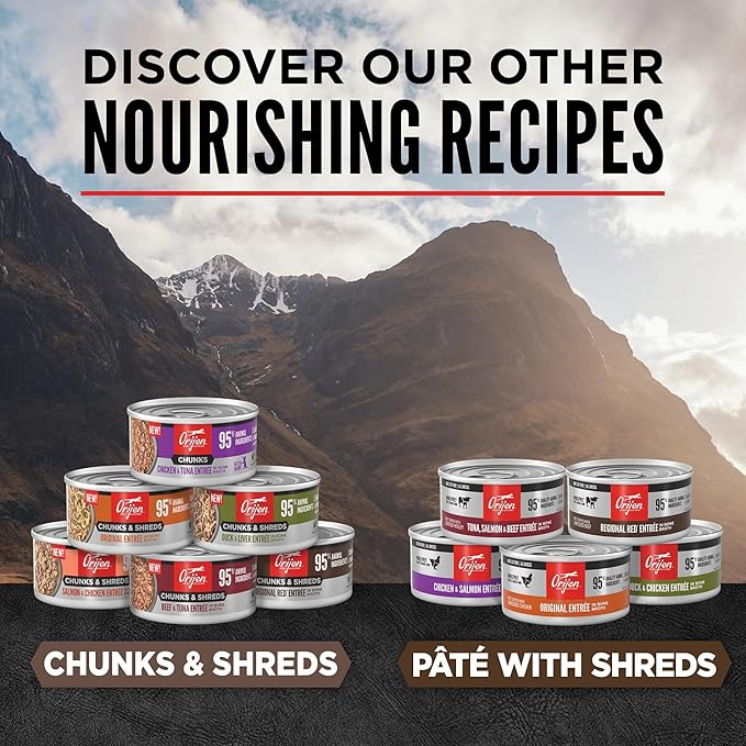 ORIJEN Chunks & Shreds Wet Cat Food Regional Red Entrée 3oz Cans (12 Count)