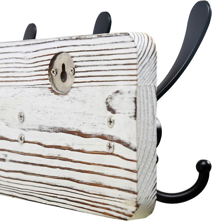 SKOLOO Rustic Wall Mounted Coat Rack: 16" Stud Spacing, Pine Real Wood Plank