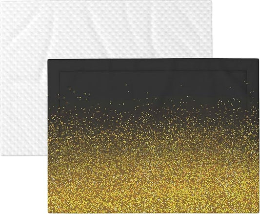 Waterproof Dog Blanket Soft Pet Blanket for Puppy Cat, Fleece Cat Throw Blankets for Furniture Bed Couch Sofa Reversible - Gold Glitter Gradient
