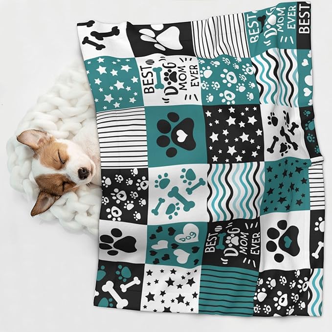 Paws Blanket for Dog Cat - Dog Puppy Blankets 40x30 Stripes Love Bones Throw Blanket for Couch
