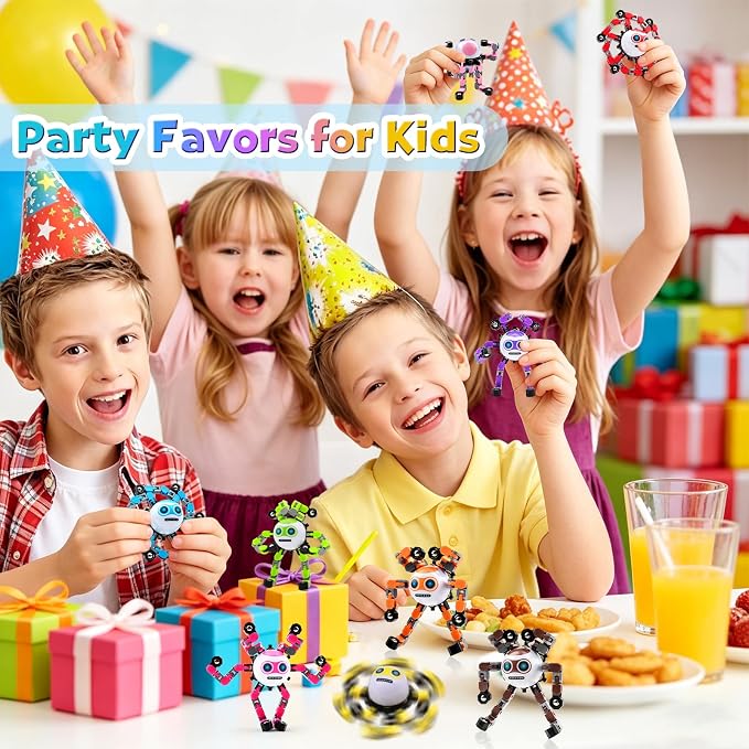 5 PCS Travel Toys Transformable Fidget Spinners Toys for Kids and Adults Sensory Toy for Boys Teens Stress Relief Autism ADHD Cool Road Trip Travel Essential Birthdays Gifts for Party Favors