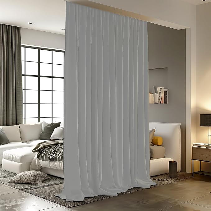 Room Divider Curtains for Ceiling Track Rod, 15 ft Wide x 7 ft Tall, 1 Panel