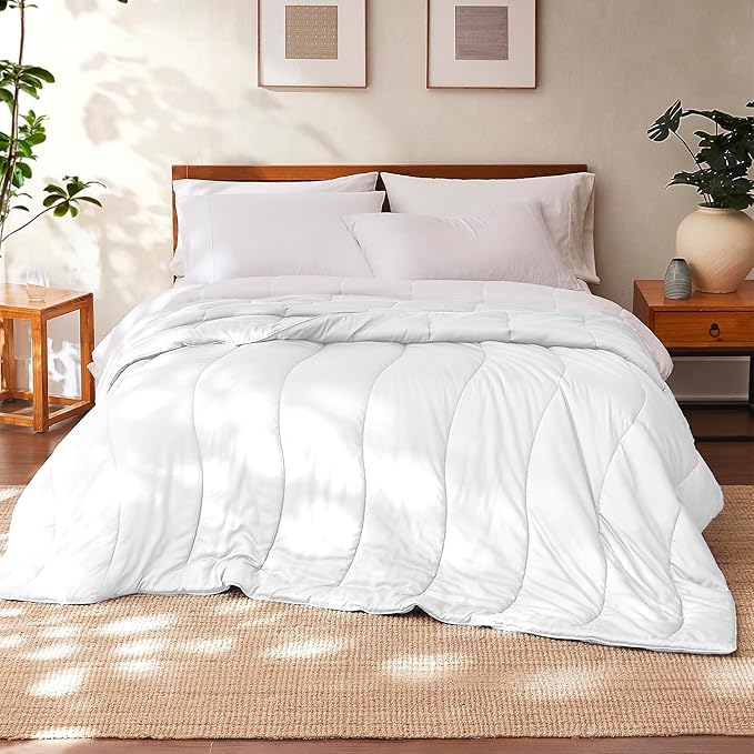 Modern Threads Tencel Lyocell Luxury Ultra Soft Down Alternative Comforter, White, King
