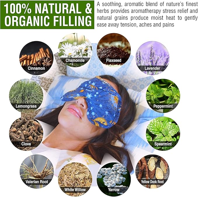 Nature's Approach Basic Herb Pack Rice Heating Pad Microwavable Reusable Heat Pack with Herbal Aromatherapy Fill, Freezer and Microwave Safe for Hot and Cold Therapy, Angel