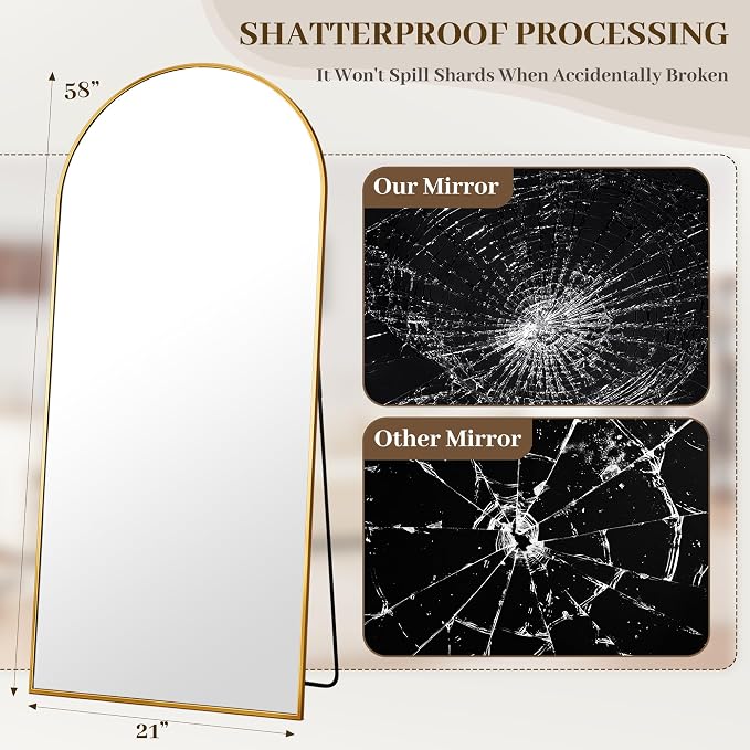 Suidia 58"x21" Arched Full Length Mirror