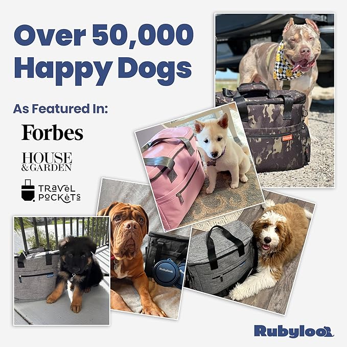 The Original Doggy Bag™ - Complete Dog Travel Bag for Supplies with 2 BPA-Free Travel Dog Bowls & 2 Pet Food Containers - Traveling Kit for Road Trips, Camping, Weekend Away or Doggy Gift: Beige