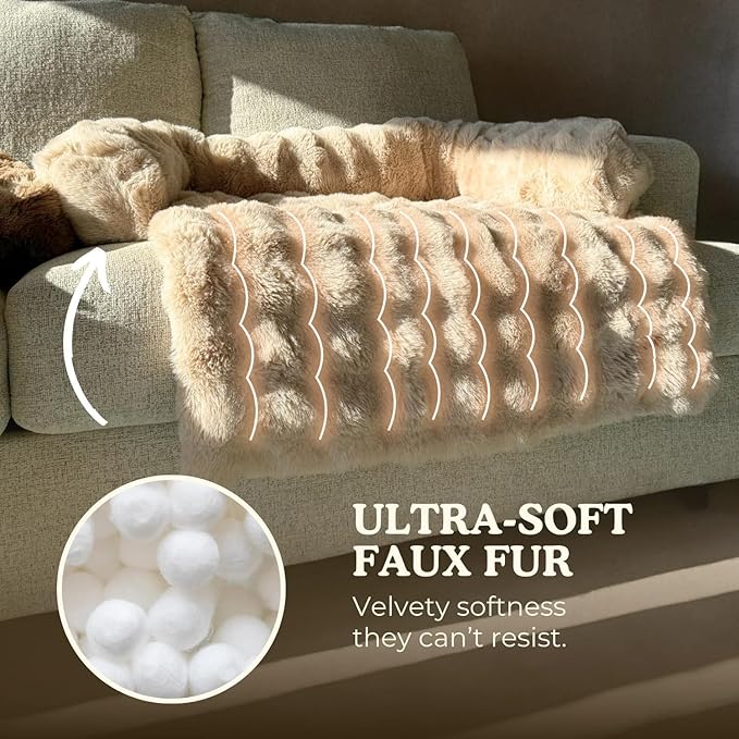 Cloud Pet Sofa Bed, Ultimate Comfort Warm Couch Cover with Fluffy Plush, Anti-Slip Machine Washable Pet Bed Easy to Maintain for Furniture Protector (Dark Gray(29.5 * 29.5in))
