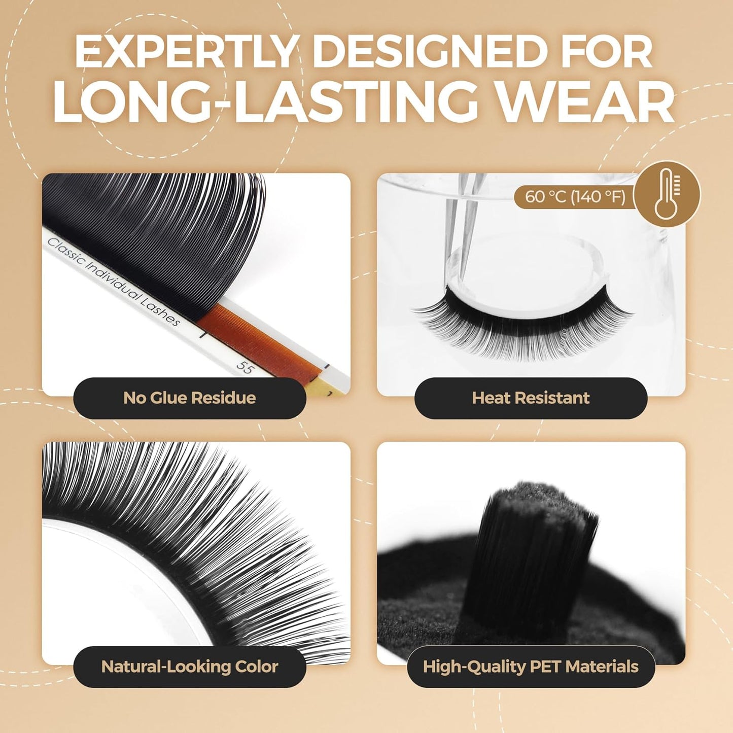 LASHVIEW Russian Volume Lashes 0.03mm Thickness CC Curl 8-15mm Mix Tray Faux Mink Individual Eyelash Extension Soft Semi-Permanent Lashes Pure Korean(Professional Salon Use)