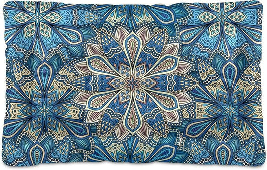 Bohemia Floral Pet Bed Cute Dog Bed Mat Absorbing Non Slip Pad Pet Sleeping Mat for Small, Medium, and Large Dogs Puppy Cat 24 in x 18 in