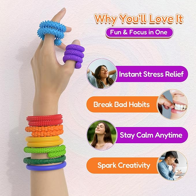 Sensory Autism Toys for Kids - 8Pcs Textured Stretchy Sensory Fidget Toys for Stress Anxiety - Sensory Toys Special Needs for Autistic Autism Children Toddlers Girls Boys, Classroom & Travel