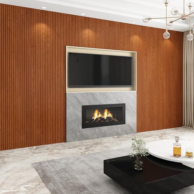 8-Pack WPC Wall Panels 108’’ x 6.3’’ 3D Slat Wall Panel Acoustic Wall Paneling