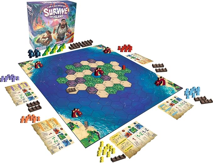 Survive The Island Board Game (2024 Edition) | Thrilling Escape Adventure with New Monsters! Fun Strategy Game for Kids & Adults, Ages 8+, 2-5 Players, 45 Mins