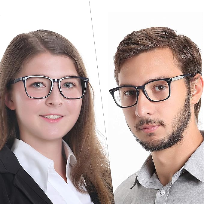 YEIN Bifocal Reading Glasses with Blue Light Blocking Lenses, Bifocal Reader for Women and Men, Vintage Square frame with Spring Hinge (+0.00/+1.25 magnification)