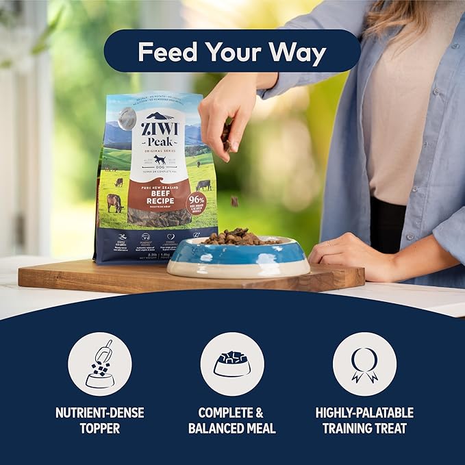 ZIWI Peak Lamb Dry Dog Food Bundle- Steam & Dried Lamb w/Vegetables (28.8oz) + Air-Dried Lamb (16oz)
