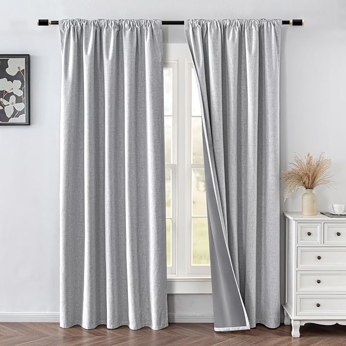 IGEMAEVE 100% Blackout Curtains 90 Inches Long
