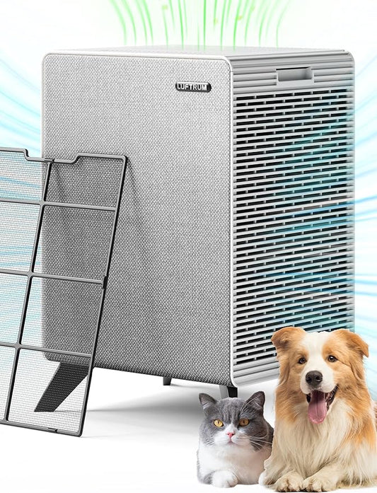 Air Purifiers for Home Large Room Up to 2250 ft² - Remove 99% of Smoke Allergies Pet Dander Odor - Dual 3-Stage Filter of Washable Filter and with AQI, Auto Mode, Sleep Mode,