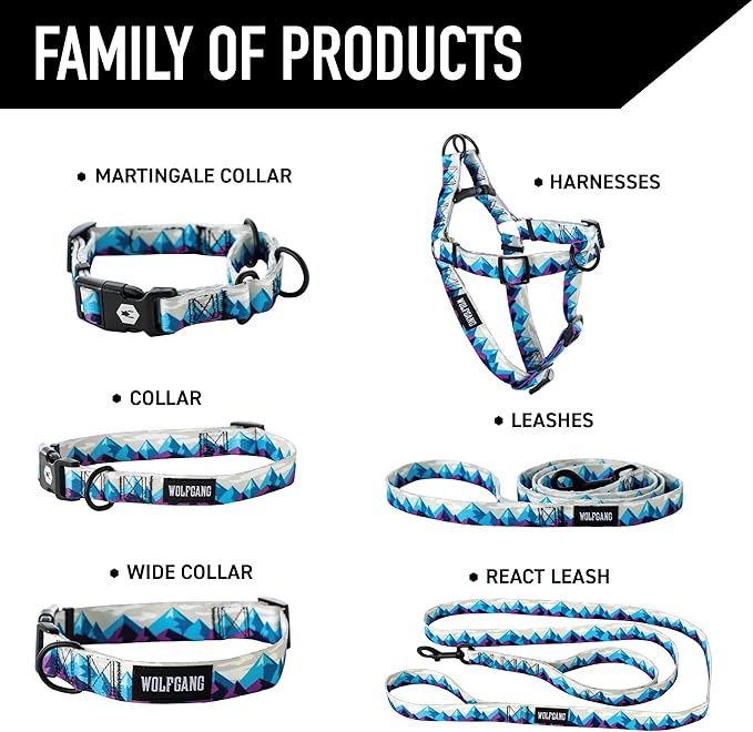 Wolfgang Heavy Duty Adjustable Dog Harness, Pull-Tested for Walking & Training, RockyPeaks Print, Large