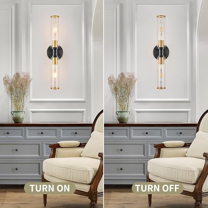 Wireless Wall Sconce with Remote Control, Easy Install Dimmable Rechargeable
