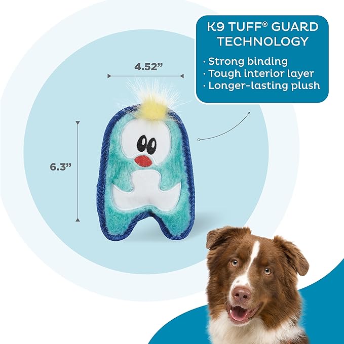 Outward Hound Durablez Minis – Squeaky Plush Dog Toy,No Stuffing for Less Mess,Interactive & Tough,Jumbo Squeaker,Puppies & Small Dogs,Penguin,6.3",(Pack of 2)