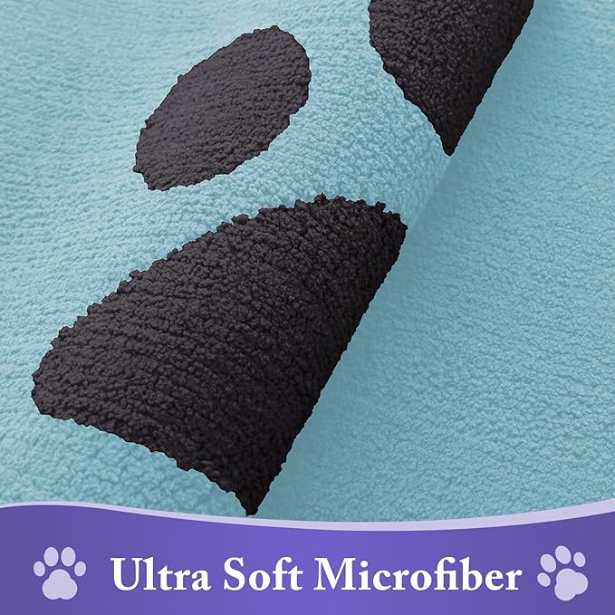 Buganda Dog Door Mat for Muddy Paws, Absorbent Dirt Trapper Non Slip Indoor Doormats, Washable Low-Profile Mat for Mud Dogs, Entryway Carpet for Inside Floor (36x24 Inches, Blue)