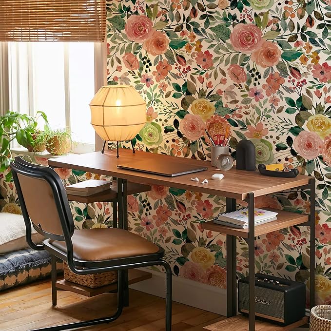 Floral Pattern Self-Adhesive Contact Paper, Oil and Water Resistant Drawer