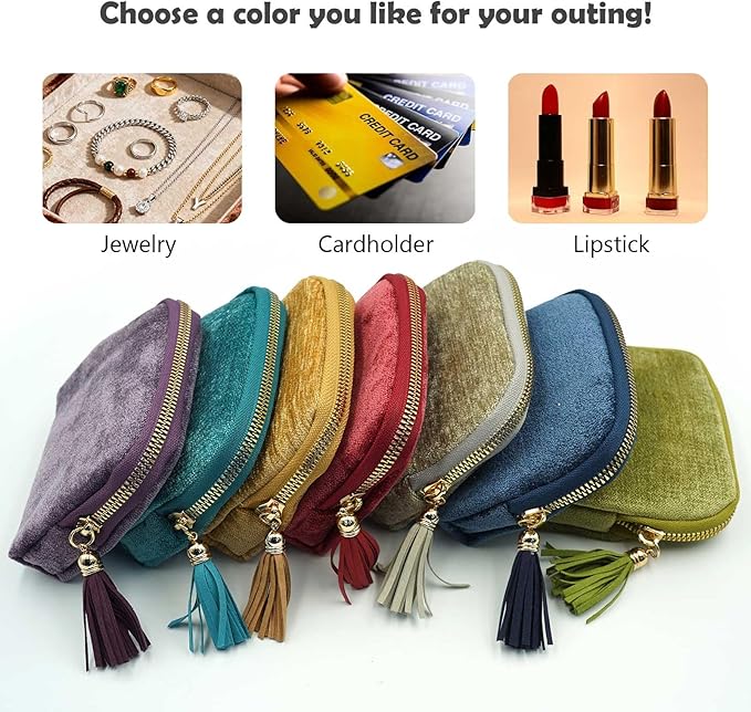 Travel Jewelry Case, Travel Jewelry Organizer, Travel Jewelry Bag with Zipper, Small Travel Jewelry Pouch for Necklaces Bracelets Bangles Rings Earrings Gemstones Storage (Khaki)