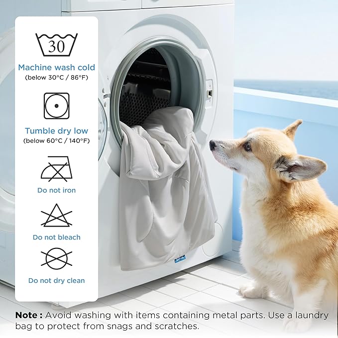 Bedsure Cooling Blanket for Large Dogs with Breathable Air-Core Fill Q-MAX>0.4 - Dog Cooling Mat Soft, Lightweight Pet Cat Throw Cold Blanket Washable for Summer, Pearl Grey, 40x50