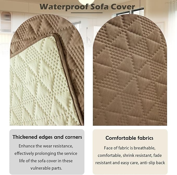 Waterproof Dog Bed Cover Pet Blanket, Soft Pet Couch Covers for Sofa Washable, Bed Couch Sofa Furniture Protector for Puppy Cat Kids (Khaki,75 * 180 CM)
