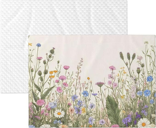 Waterproof Dog Blanket Soft Pet Blanket for Puppy Cat, Fleece Cat Throw Blankets for Furniture Bed Couch Sofa Reversible - Herbs and Wildflowers 1